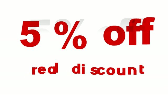 5% Off Real Discount promotional sign (looped)