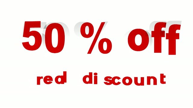 50% Off Real Discount promotional sign (looped)