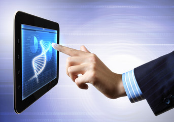 Dna strand On The Tablet Screen