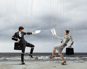 Puppet businesspeople
