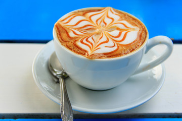  cup, cappuccino, cafe, hot, drink, milk, white, background, 3d,