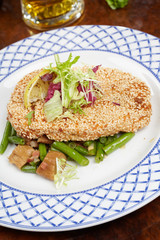 Schnitzel with salad