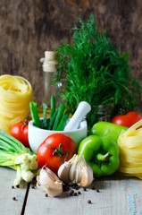 Composition of mortar, pasta and green