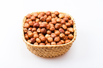basket with hazelnuts