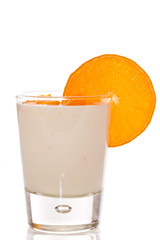 milk yogurt with oranges