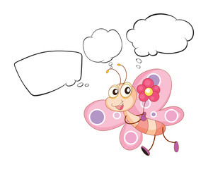 A pink butterfly with empty callouts