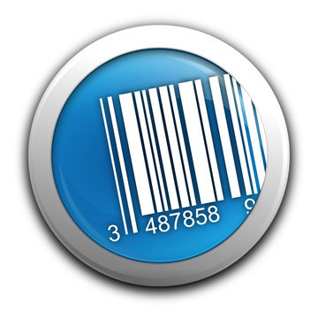 code-barres sur bouton bleu