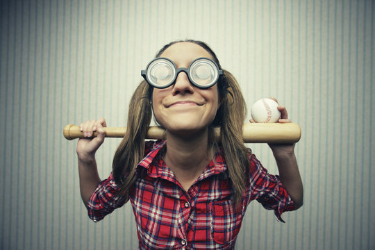 Nerdy woman