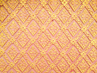 abstract golden-red lai-Thai style square-sameless pattern art