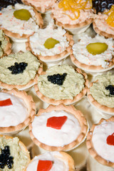 Different sort of canape for a self service buffet