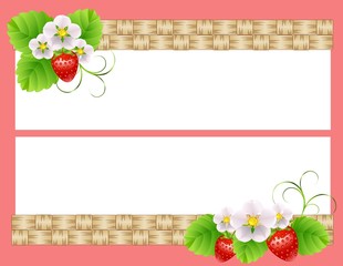 Two horizontal frame with strawberries