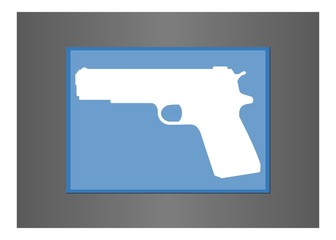 Fototapeta premium Pistolet, arme de poing dans un cadre