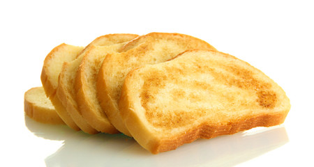 White bread toast, isolated on white