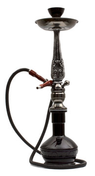 Black Waterpipe isolated on white background