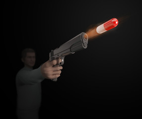 Naklejka premium A 'magic bullet' medicine concept