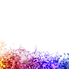 Fototapeta premium Vector Background with Colorful Musicnotes