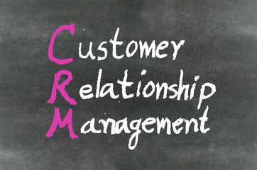 "CRM" on a blackboard