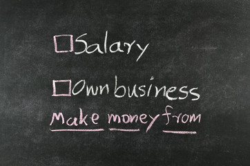 salary or own business