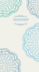 Beautiful blue invitation card vector