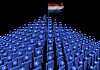 Fototapeta premium Pyramid of abstract people with Dutch flag illustration
