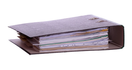 binder with lot of papers