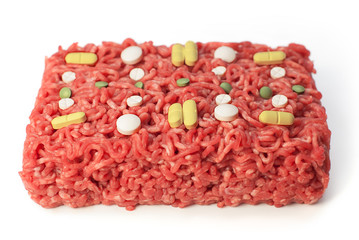 Meat with drugs in factory farming