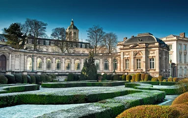 Foto op Plexiglas Het Koninklijk Paleis in het centrum van Brussel in de winter, België © Horváth Botond