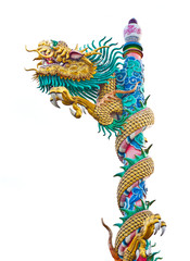 Obraz na płótnie Canvas Chinese dragon statue isolated on white background