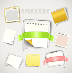 Paper stickers with ribbons collection