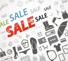 Time to shopping. Sale icons