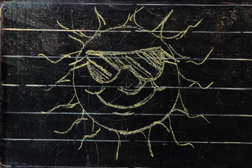 sun on blackboard