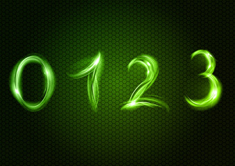 Abstract zero, one, two, three