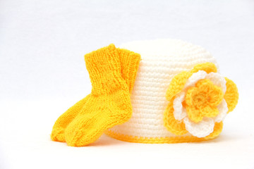 Knitted cap with socks