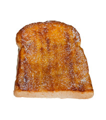 Toasted bread with butter and strew with sugar.
