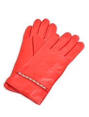 Red leather gloves