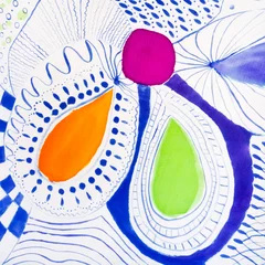 Tuinposter abstract pattern on silk batik © vvoe