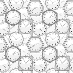 Seamless texture with wall clocks