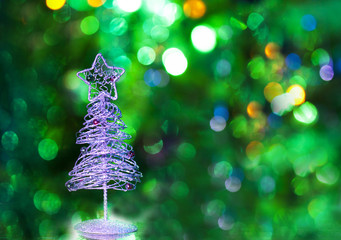 Christmas tree on green background