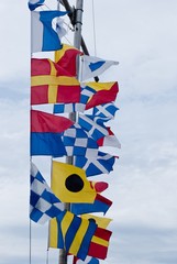 Signalflaggen, Waren, Müritz, Mecklenburg-Vorpommern, Deutschland, Europa