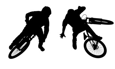 Fototapeta na wymiar Action bike silhouettes
