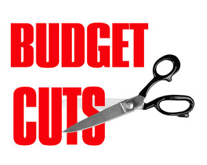 Budget cuts - scissors isolated