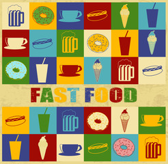 Fast food vintage poster