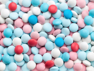 Many multi-coloured pills.