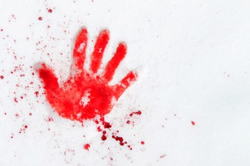 blutige hand im schnee II