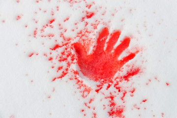 blutige hand im schnee III