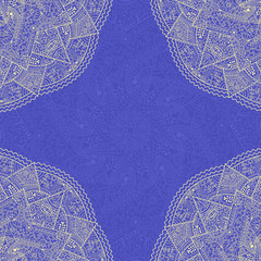 Abstract Lace Curtains on Violet Faded Pattern.