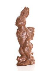 Fototapeta na wymiar Chocolate Easter bunny isolated on white