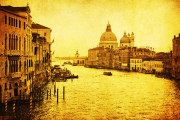 Plakat Nostalgisches Bild vom Grand Canal w Venedig
