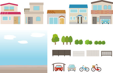 Obraz premium いろいろな家の外観