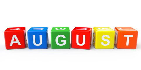 Cubes with August sign